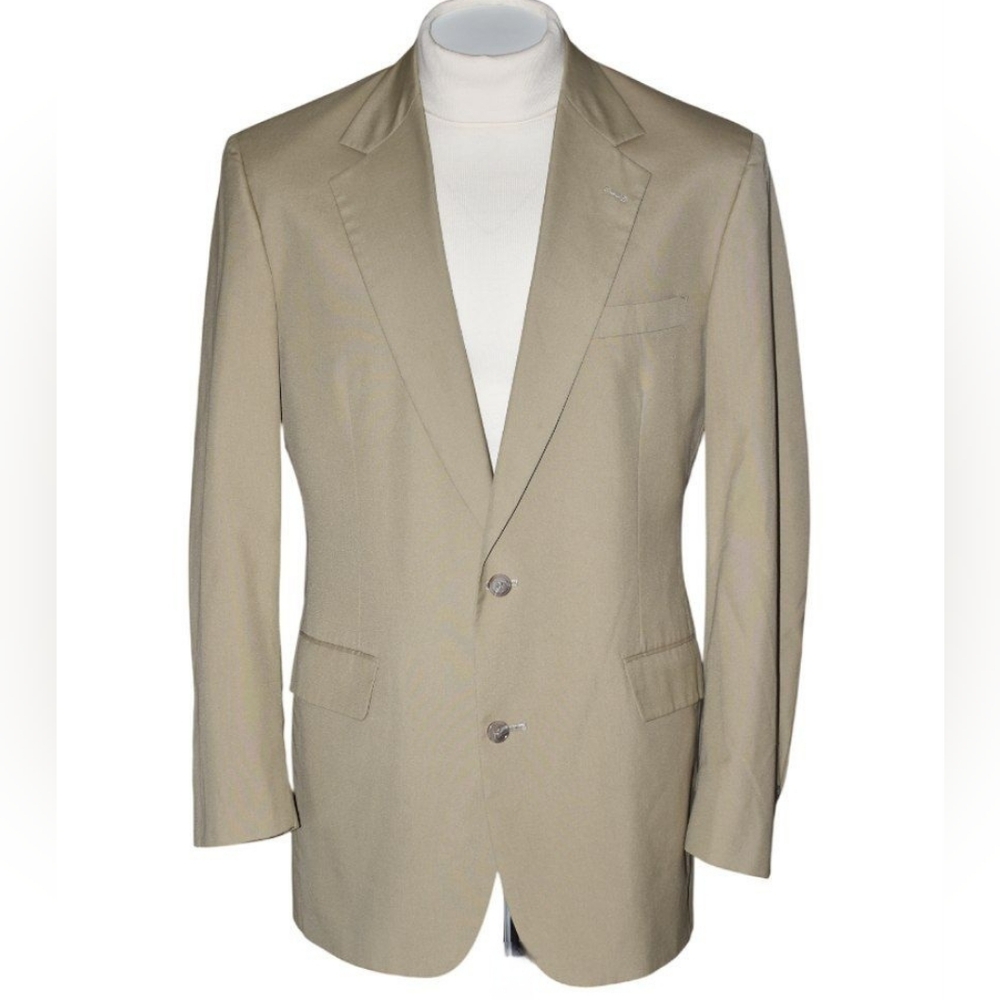 Brooks Brothers Beige Two-Button Sport Coat Blazer Jacket Men's Size 42L